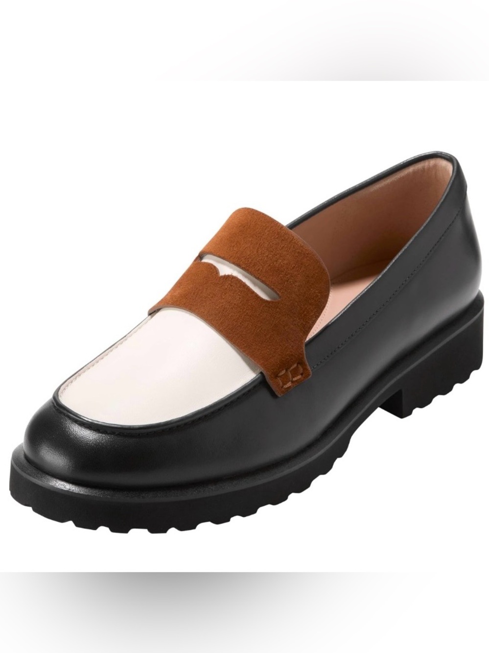 Cole haan NEW W/O box Gwendolyn suede leather colorblock penny loafers sz 7.5